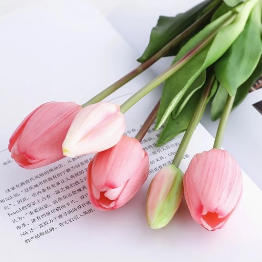 Zdjęcie oferty: Komplet, zestaw tulipanów jak żywe, jasny róż, new