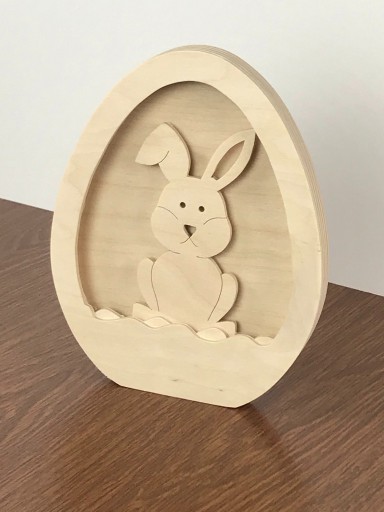 Zdjęcie oferty: Drewniana pisanka z zającem Wielkanoc królik led