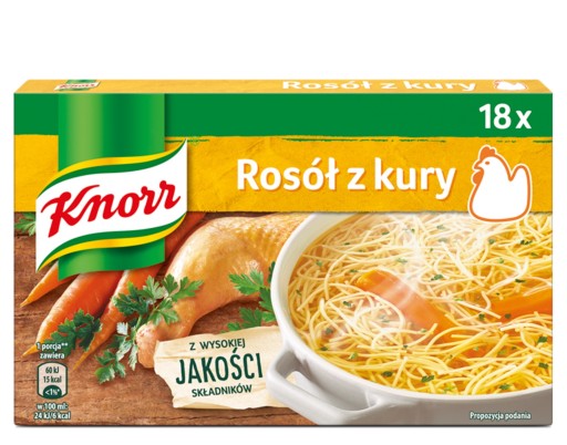 Zdjęcie oferty: Kostka rosołowa/bulionowa drobiowy Knorr 180 g