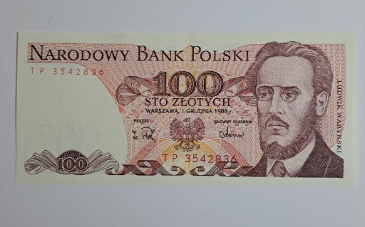 Zdjęcie oferty: 100 zł waryński prl 1988
