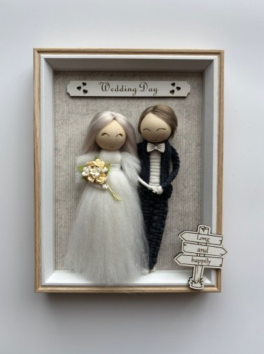 Zdjęcie oferty: Ramka ślubna Handmade para młoda prezent na wesele dekoracja pamiątka