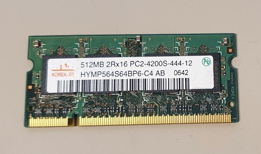 Zdjęcie oferty: Pamięć RAM SO-DIMM 1x512MB DDR2 PC2-4200S-444-12 