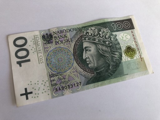Zdjęcie oferty: Banknot 100 zł seria AA9033127 rok 2012