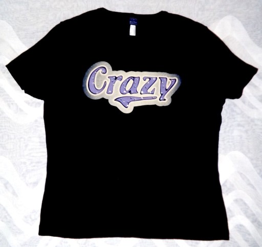 Zdjęcie oferty: Super T-shirt damski czarny CRAZY cyrkonie R.42