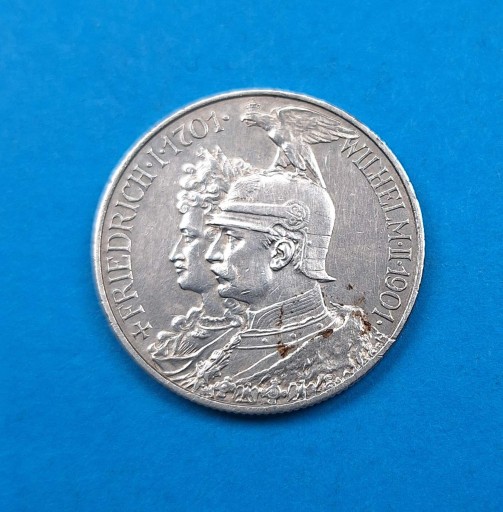 Zdjęcie oferty: Niemcy, Prusy 2 marki 1901, 200 lat Prus, Ag 0,900