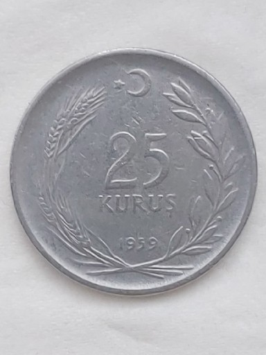 Zdjęcie oferty: 144 Turcja 25 kuruszy, 1959