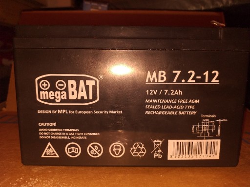 Zdjęcie oferty: Akumulator MB 12V /7,2 Ah