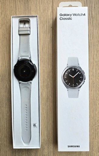 Zdjęcie oferty: Samsung Galaxy Watch 4 Classic 46mm LTE Srebrny (SM-R895F) + 6 pasków