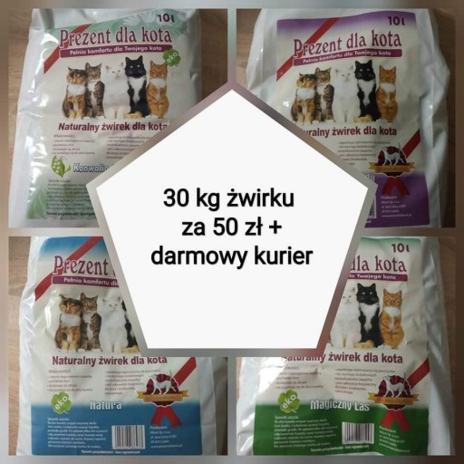 Zdjęcie oferty: Żwirek dla kota 30 kg 3x10kg darmowa wysyłka