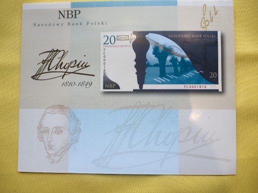 Zdjęcie oferty: Banknot kolekcjonerski 20zł - Chopin