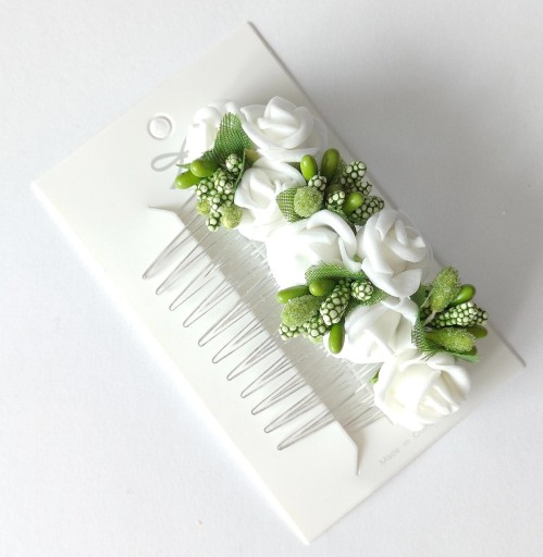 Zdjęcie oferty: Grzebyk stroik ozdoba do włosów I komunia chrzest roczek urodziny różyczki