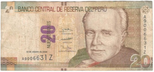 Zdjęcie oferty: Peru - banknot 20 soles 2009