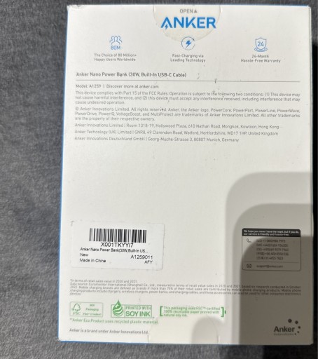 Zdjęcie oferty: Anker Nano Power Bank (30W, Built-In USB-C Cable)