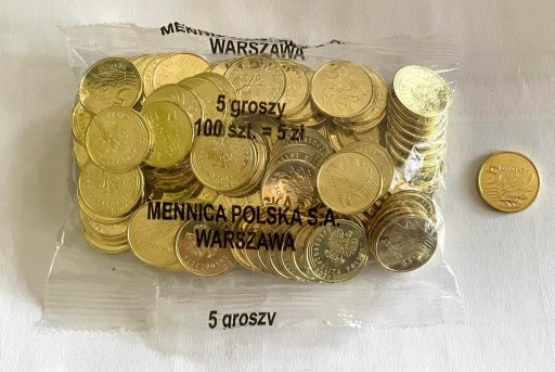 Zdjęcie oferty: WORECZEK MENNICZY 5 GR 2007 ROK UNC