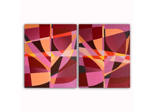 Zdjęcie oferty: Dyptyk akrylowy, obraz na płótnie - abstrakcja geometryczna, 50x40 cm