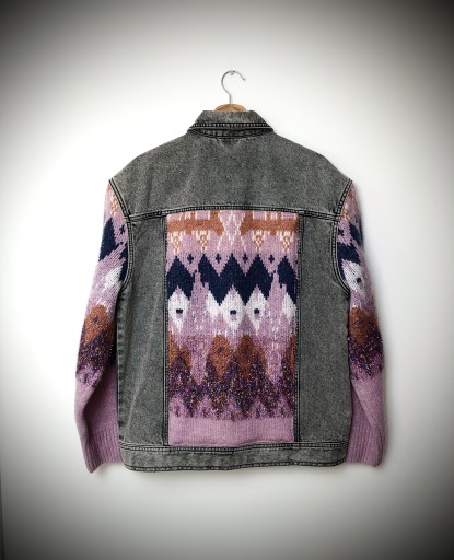 Zdjęcie oferty: Kurtka Jeansowa M L 38 40 Handmade Oversize sweter