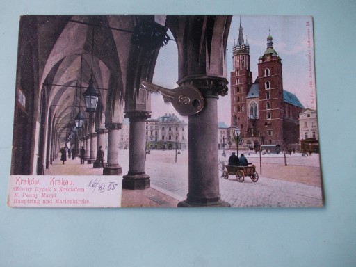 Zdjęcie oferty: 92)Kraków rynek główny, kosciół,1905 
