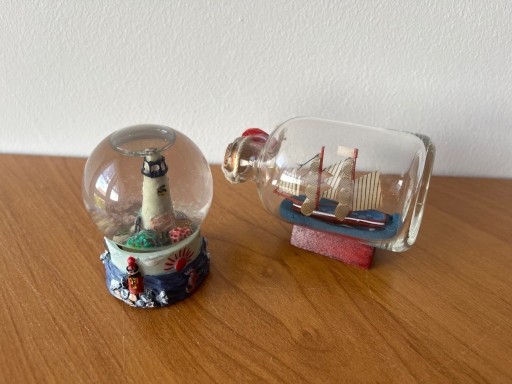 Zdjęcie oferty: Dekoracja Morska Szklana Kula i Statek w butelce
