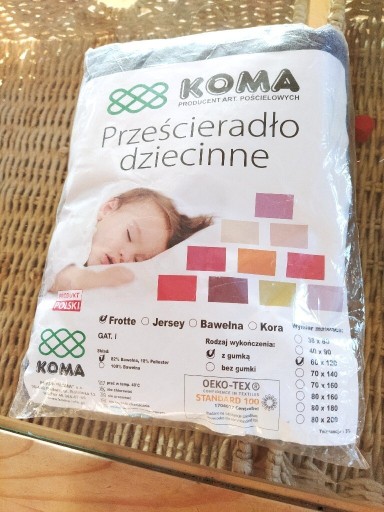 Zdjęcie oferty: Nowe prześcieradło z gumką frotte 60x120 Coma