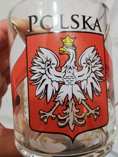 Zdjęcie oferty: Szklanka POLSKA Pamiątka z Polski Orzeł biały w ko