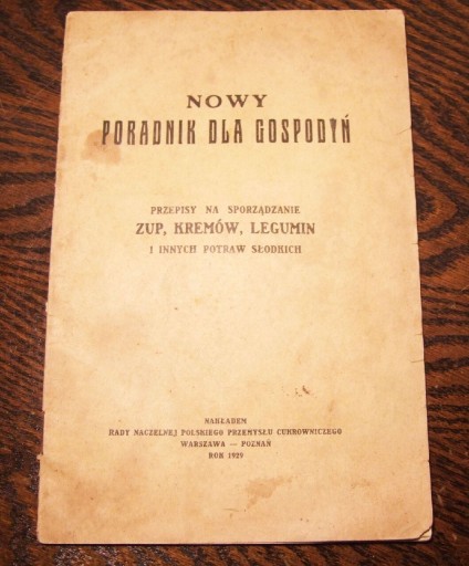 Zdjęcie oferty:  Książka "Nowy poradnik dla gospodyń" 1929