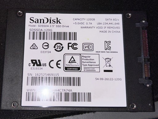 Zdjęcie oferty: Dysk ssd Sandisk 120gb