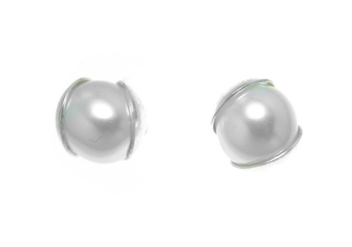 Zdjęcie oferty: Srebrne eleganckie kolczyki z otuloną perłą sztyft
