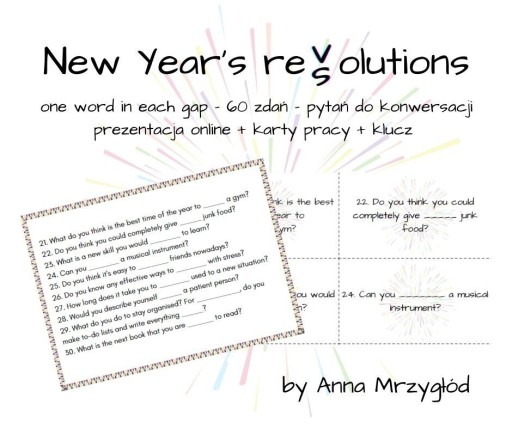 Zdjęcie oferty: New Year's resolutions prezentacja online ang