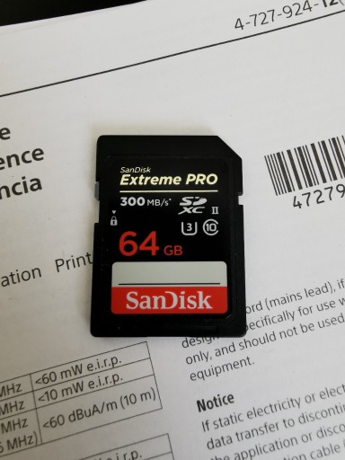 Zdjęcie oferty: Karta Sandisk 64 GB Extreme Pro 300MB/s C10 UHS-II