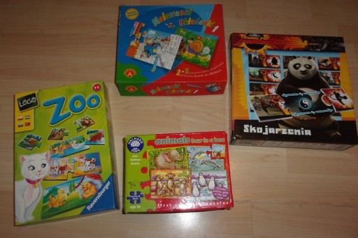 Zdjęcie oferty: orchard animals four in box puzzle skojarzenia zoo