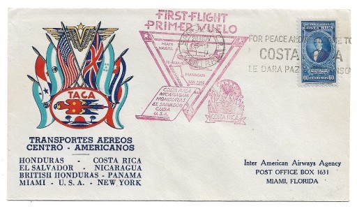 Zdjęcie oferty: Pierwszy lot  Kostaryka - USA  20.11.1943