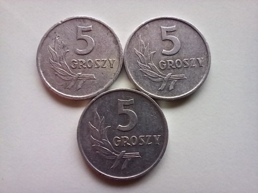 Zdjęcie oferty: Trzy monety 5 groszy 1961 ,1962 1970 r 