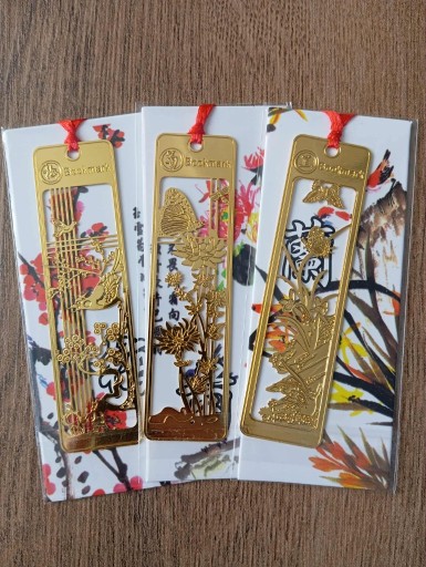 Zdjęcie oferty: 3 metalowe zakładki do książek z wyciętymi wzorami