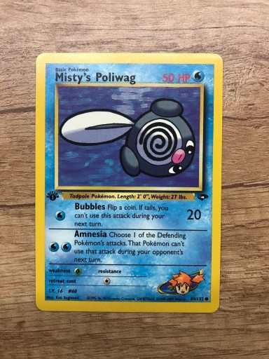 Zdjęcie oferty: Karta pokemon Misty's Poliwag gym 1 edition 89/132