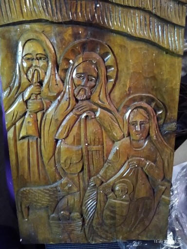 Zdjęcie oferty: Obraz religijny rzeźba w drewnie