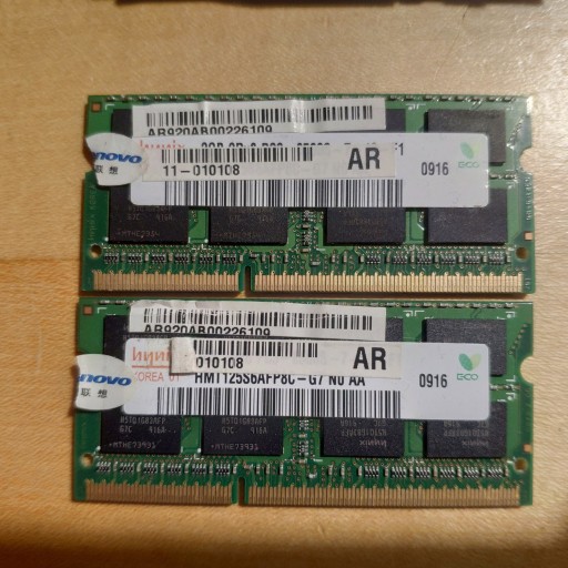 Zdjęcie oferty: Pamięć RAM 2x2GB SODIMM DDR3 laptop hynix