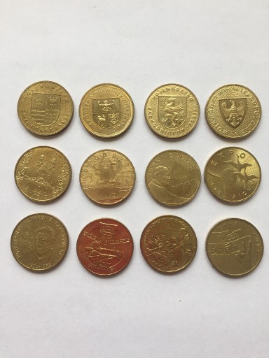 Zdjęcie oferty: Zestaw12szt 2zł 2005N.Gold, st.UNC,śr28mm,w8,15g