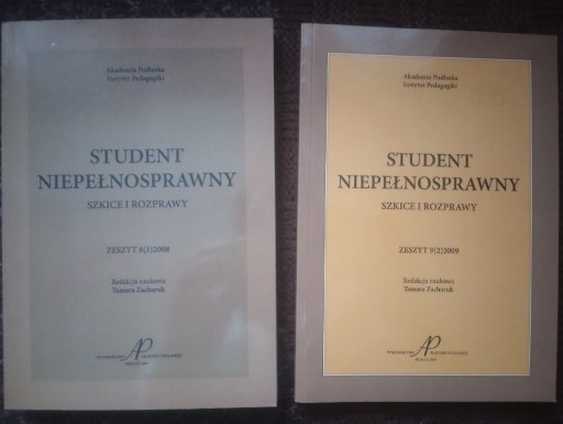 Zdjęcie oferty: Student Niepełnosprawny Szkice rozprawy 2008 2009