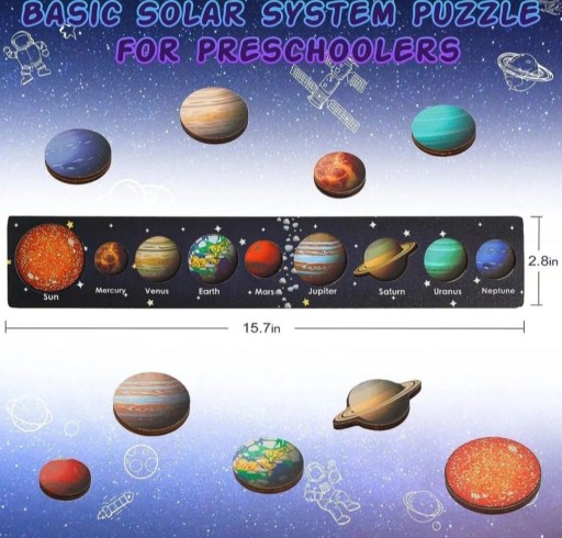 Zdjęcie oferty:  Solar System Puzzle Gra Planszowa Do Nauki Planet