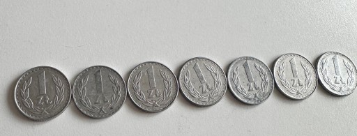 Zdjęcie oferty: 7 monet 1 zł 1975-1988