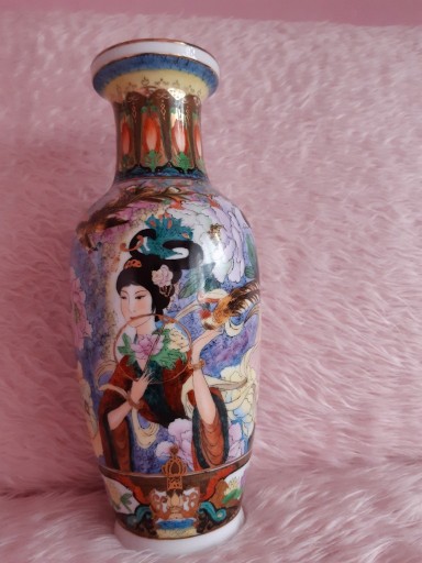 Zdjęcie oferty: Flakon wazon Chiny porcelana ręcznie malowany 31cm