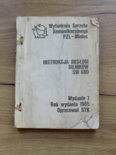 Zdjęcie oferty: Instrukcja obsługi silników SW680 PZL Mielec.