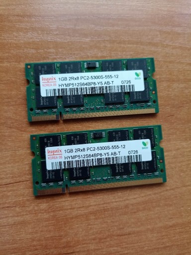 Zdjęcie oferty: 1GB RAM DDR2 HYNIX 2Rx8 PC2-5300S-555-12