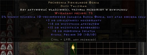 Zdjęcie oferty: D2R Diablo 2 Torch Pochodnia Nekromanta / Necro