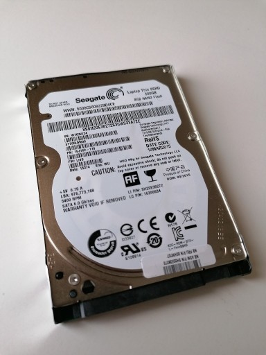 Zdjęcie oferty: Dysk Hybrydowy Seagate SSHD 500GB 8GB NAND Flash