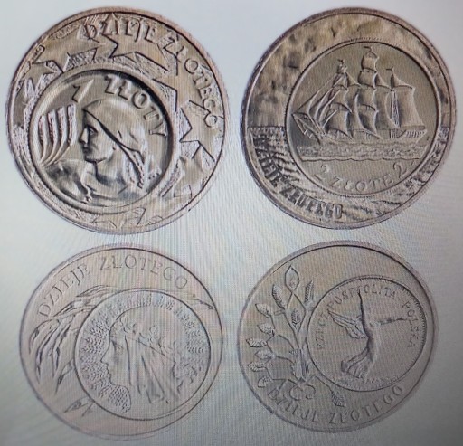 Zdjęcie oferty: 2zł Dzieje złotego Zestaw 4 monet Mennicze z worka