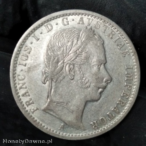 Zdjęcie oferty: 1/4 florena 1859, Franciszek Józef I, Austria