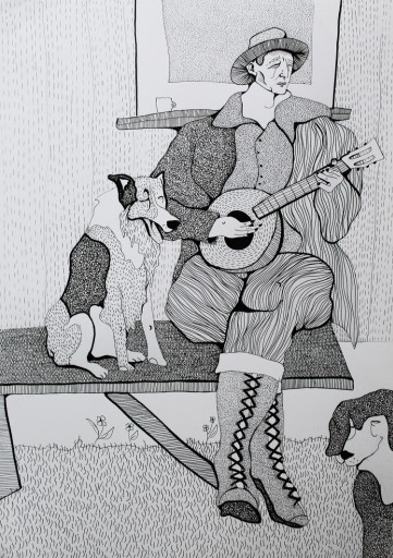 Zdjęcie oferty: Rysunek "I'd Rather Go Blind"; muzyczny; blues