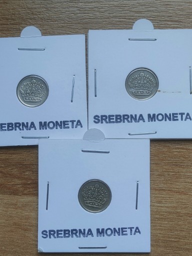 Zdjęcie oferty: Srebrne monety ze Szwecji 10 ore 3 sztuki 