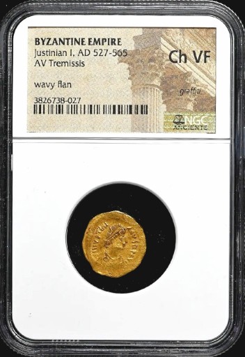 Zdjęcie oferty: Tremissis Justinian I - grading NGC - Byzantine